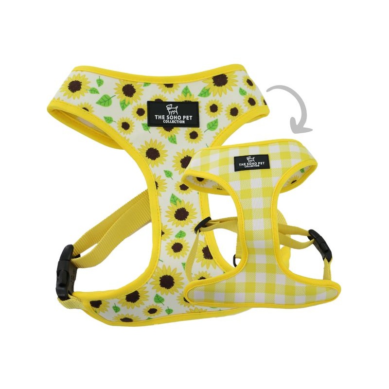 Ancol Soho Reversible Dog Harness Sunflowers / Yellow Check