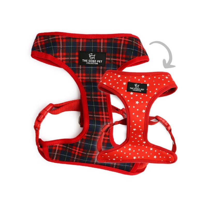 Ancol Soho Reversible Dog Harness Tartan/Stars