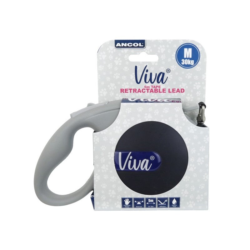 Ancol Viva 5M Retractable Tape Lead