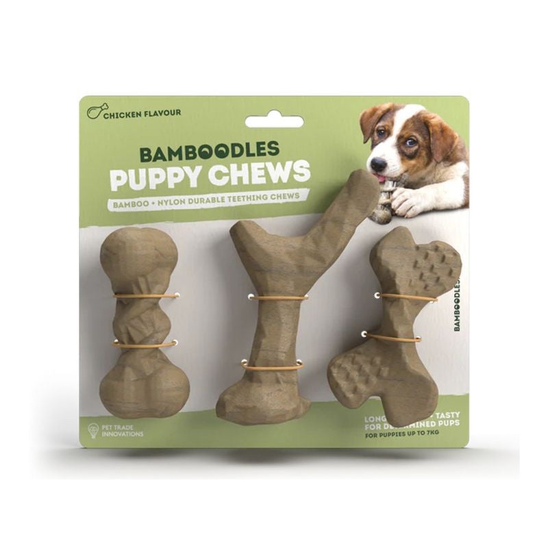 Bamboodles Puppy Teething Chew Toy 3 Pack