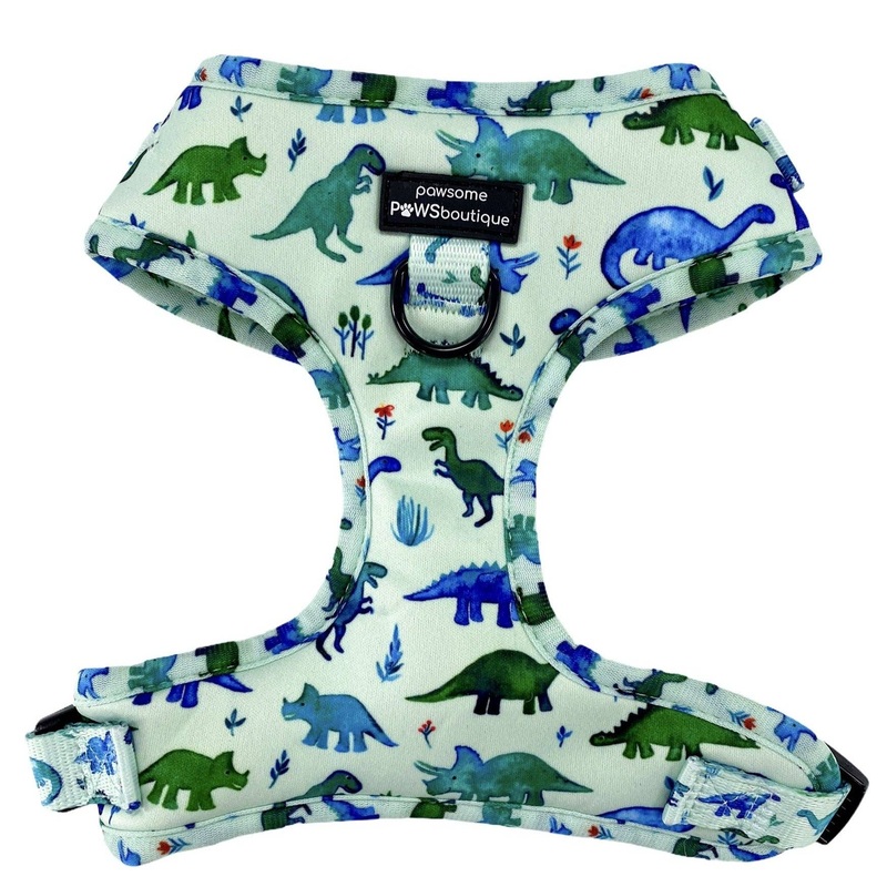 Pawsome Paws Boutique - D-Ring Adjustable Dog Harness  Dinky Dino