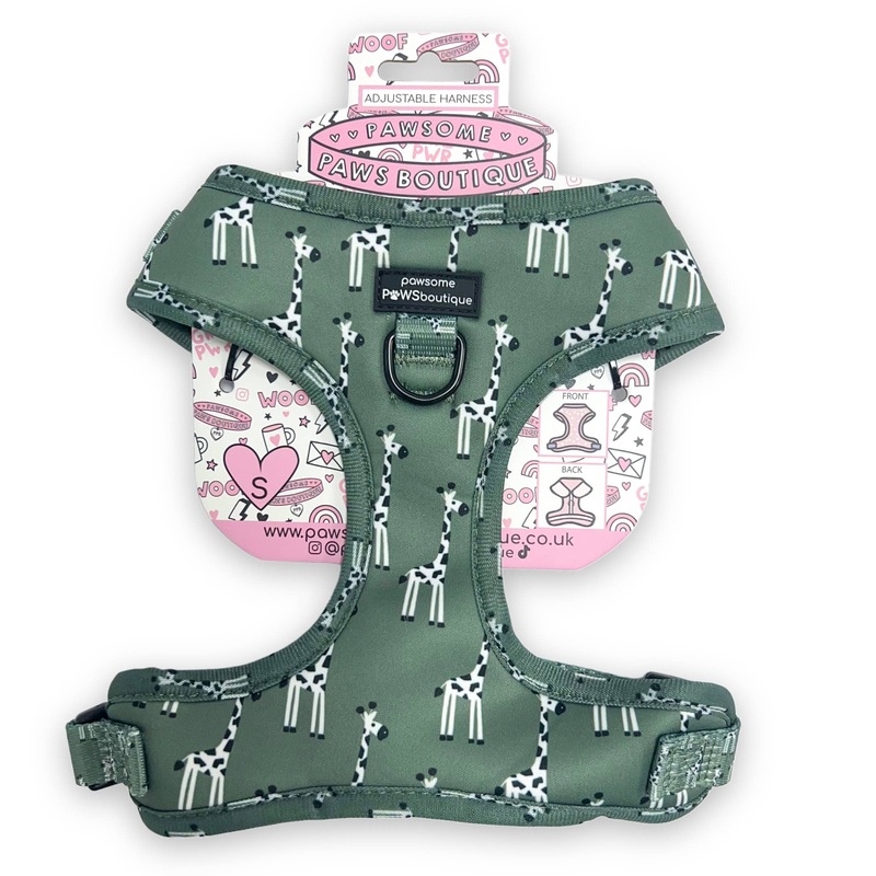 Pawsome Paws - D-Ring Adjustable Dog Harness  Gregory The Giraffe