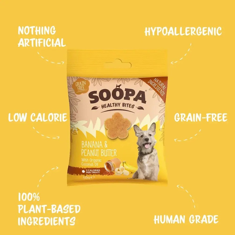 Soopa Banana & Peanut Butter Healthy Bites Dog Treats