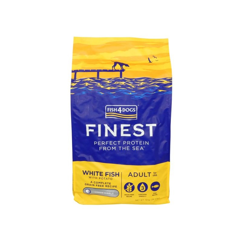 Fish4Dogs Finest Adult White Fish Large Kibble Dry Dog Food