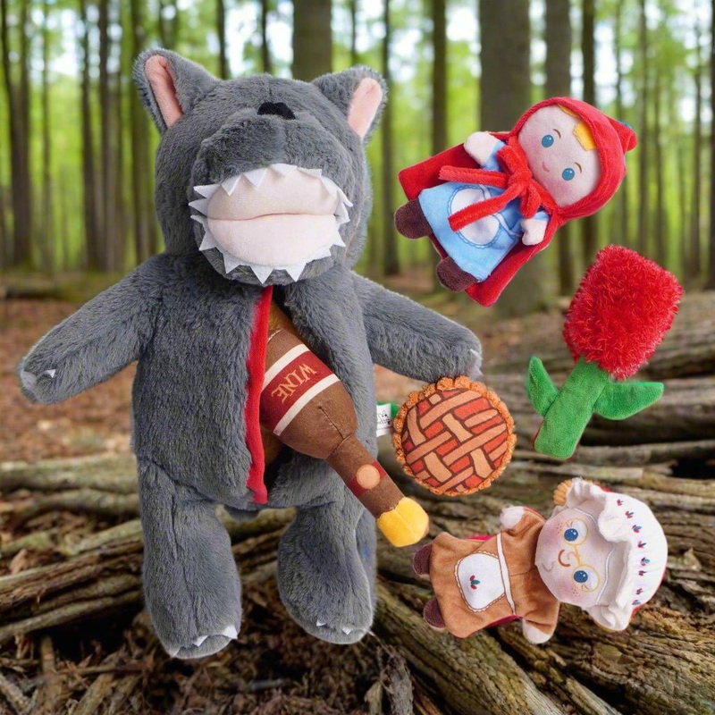 Nocciola Fairy Tale Squeaky Wolf Burrow Dog Toy