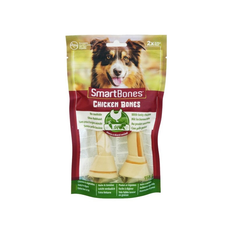 SmartBones Medium Chicken Bones Dog Treats 2-Pack