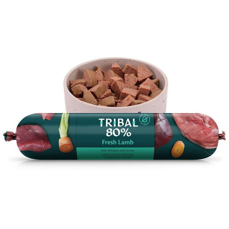 Tribal 80% Lamb Gourmet Sausage Complete Wet Dog Food 750g