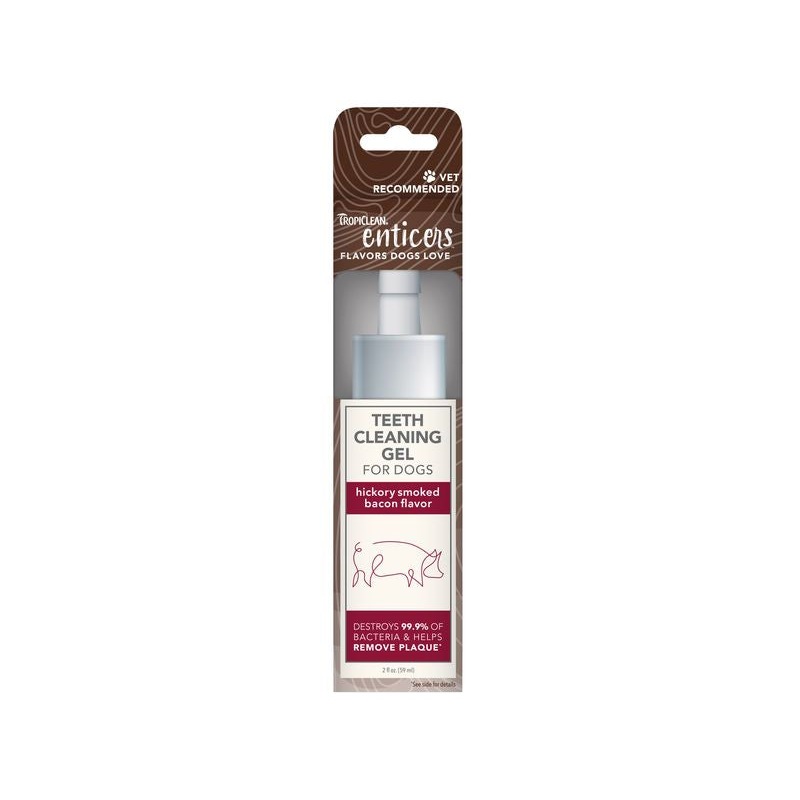 TROPICLEAN Enticers Teeth Cleaning Gel for Dogs, Hickory Smoked Bacon, 59ml