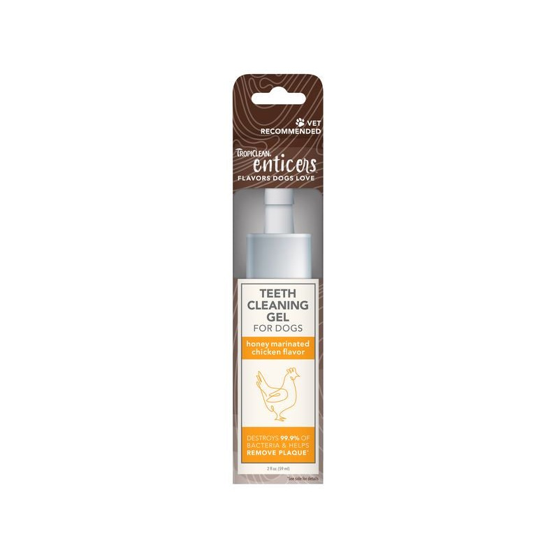 TROPICLEAN Enticers Teeth Cleaning Gel for Dogs, Honey Marinated Chicken, 59ml