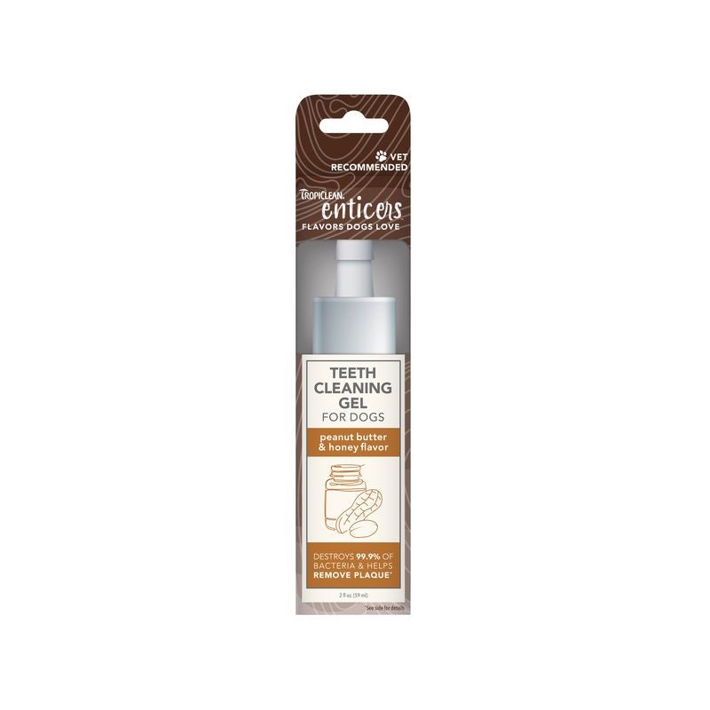 TROPICLEAN Enticers Teeth Cleaning Gel for Dogs, Peanut Butter & Honey, 59ml