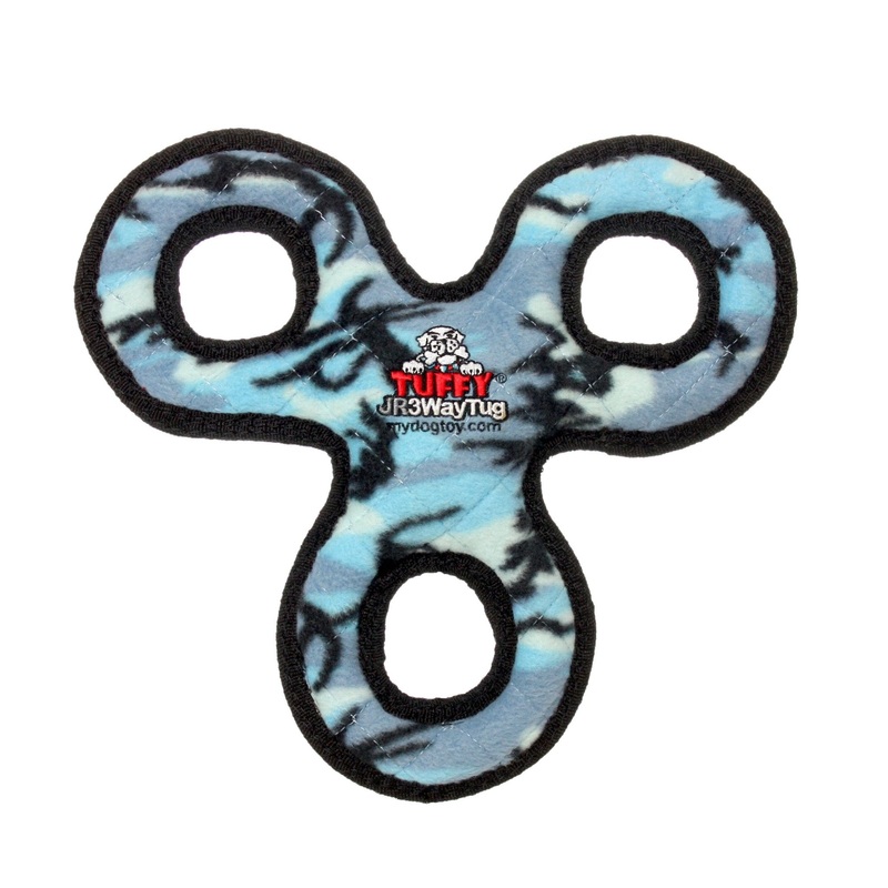 Tuffy Jr 3 WayTug - Camo Blue, Durable, Squeaky Dog Toy