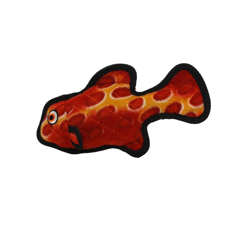 Tuffy Ocean Fish - Red, Durable, Tough, Squeaky Dog Toy