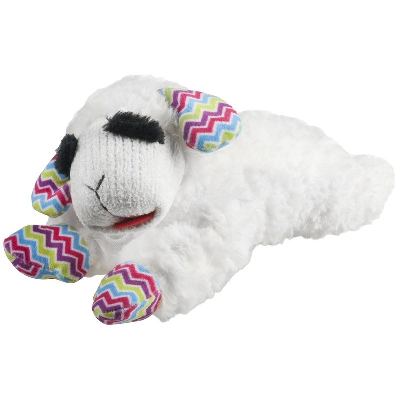 Multipet Spring Lamb Chop Plush Dog Toy 10.5
