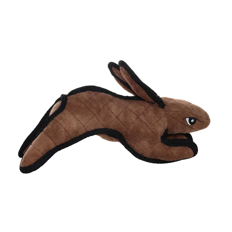 Tuffy Barnyard Rabbit - Brown, Durable, Squeaky Dog Toy