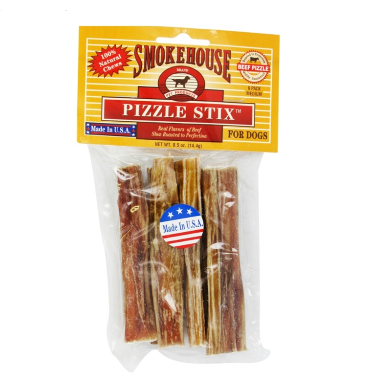 Smokehouse - Steer Pizzle Stixs - Dog Chew - USA - 6 pack (6x4.5) sticks