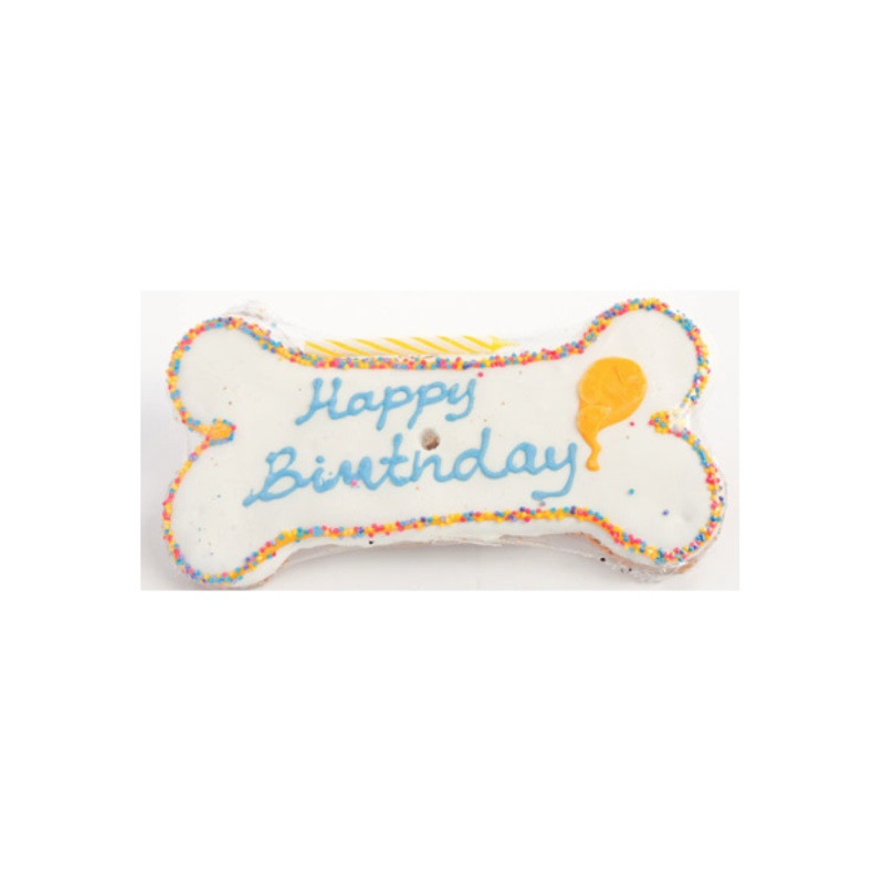 Specialty Treat - Happy Birthday Treat - Frosted Script Bone - Dog Treat - USA