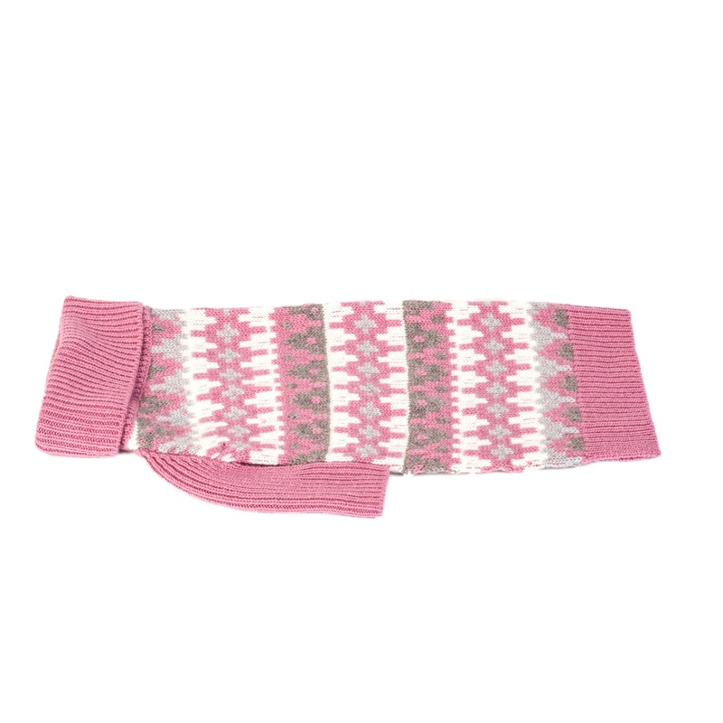 Cashmere Dog Sweater - Geometric Pink