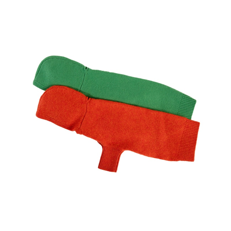 Cashmere Hooded Sweater - Orange, Green, Red