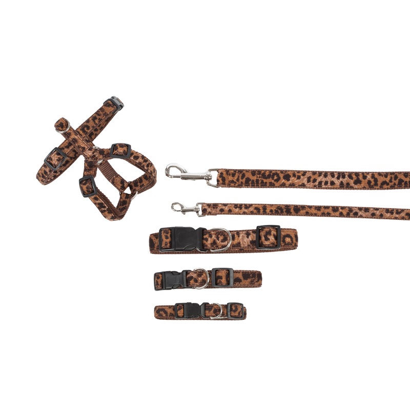 Designer Collection - Dog Collars, Harnesses & Leads - Leopard Cotton