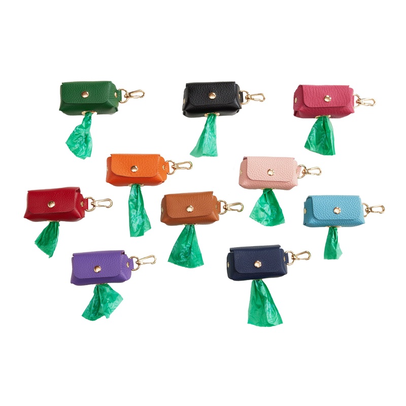 Fine leather Bag Holders - 10 Color Options - Poop Bag Holder