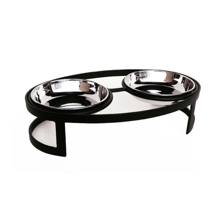 Oval Tiny Double Diners -  Dog/Cat Feeder - Dog Bowl - 2 Color Options