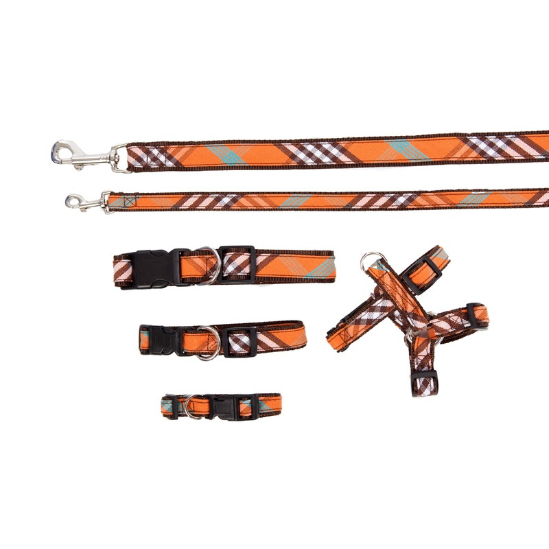 Signature Plaid Collection - Collars, Harnesses & Leads - Orange Plaid