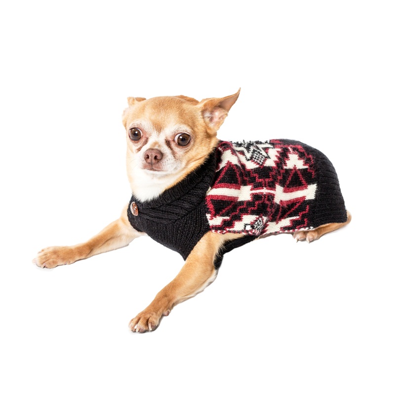 Wool Dog Sweater - Navajo, Black & Red