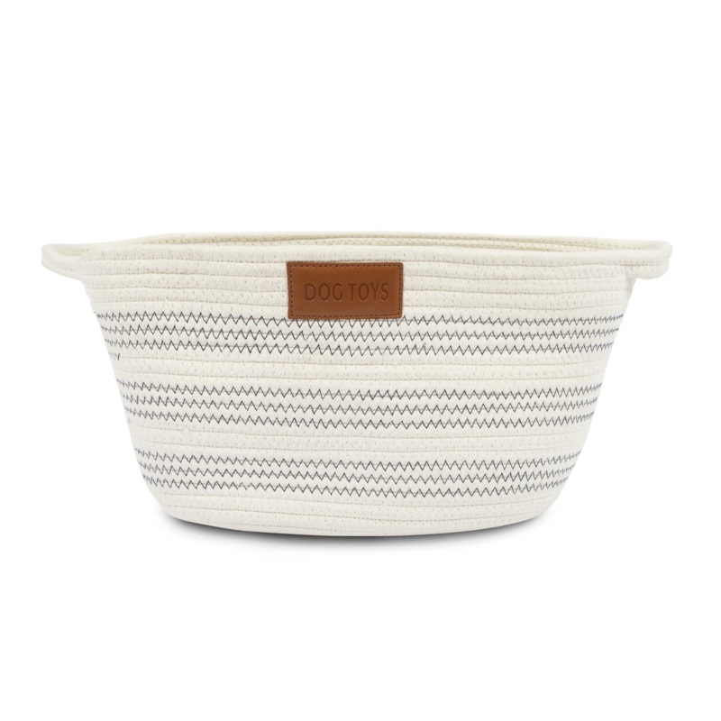 Bin - Market Stripe Rope Toy Bin