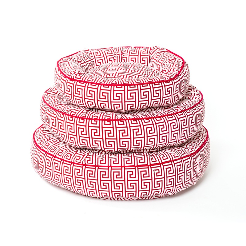 Canine Styles - Red Greek Key - Nesting Bed - Dog Bed