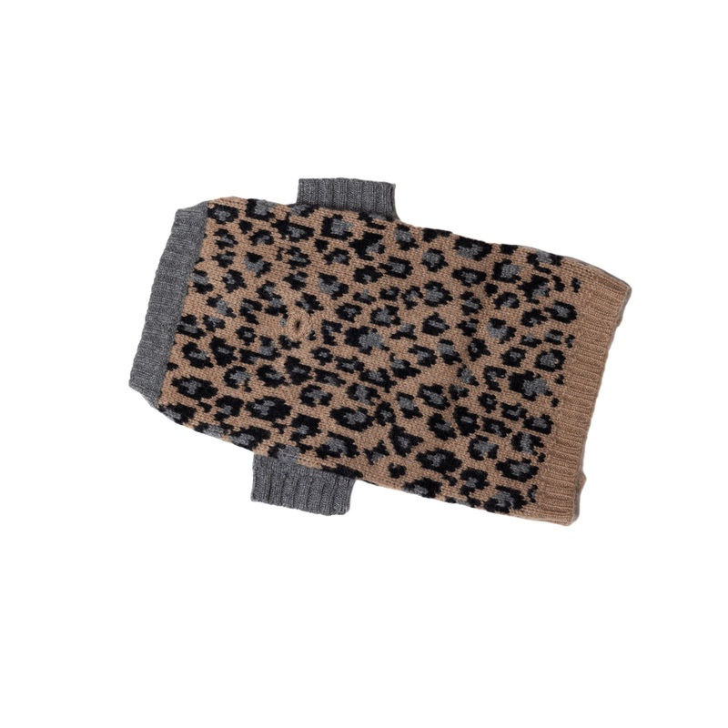 Cashmere Sweaters -  Leopard - Gray Highlights