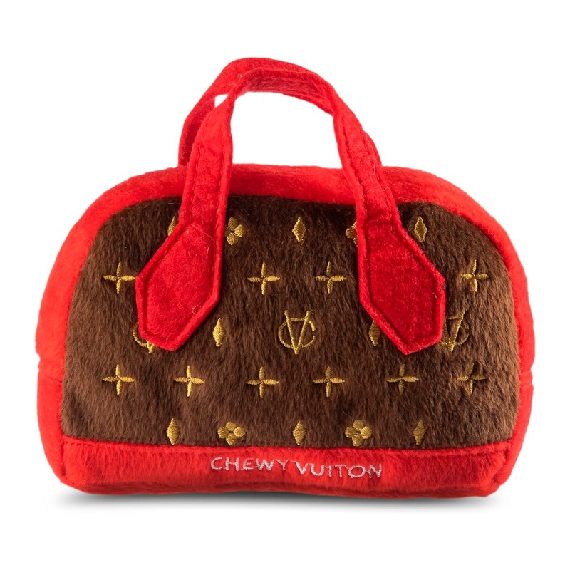 Chewy Vuitton Bag w/Red Trim - Dog Toy - 2 Sizes
