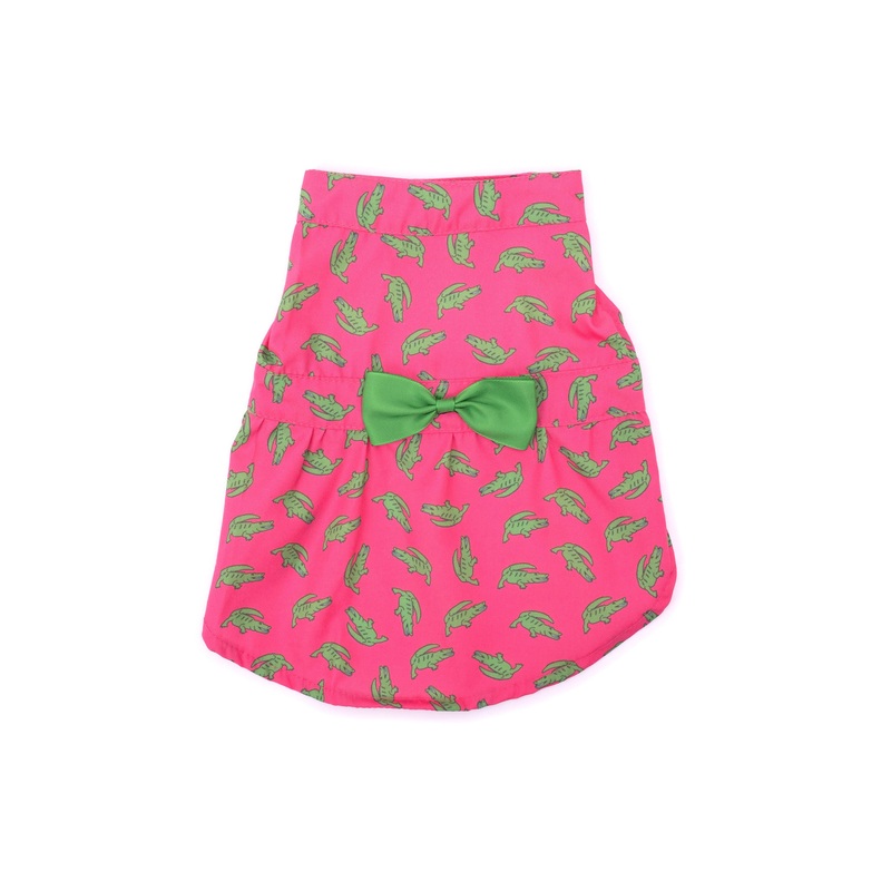 Dog Dress - Al the Gator Pink Dress