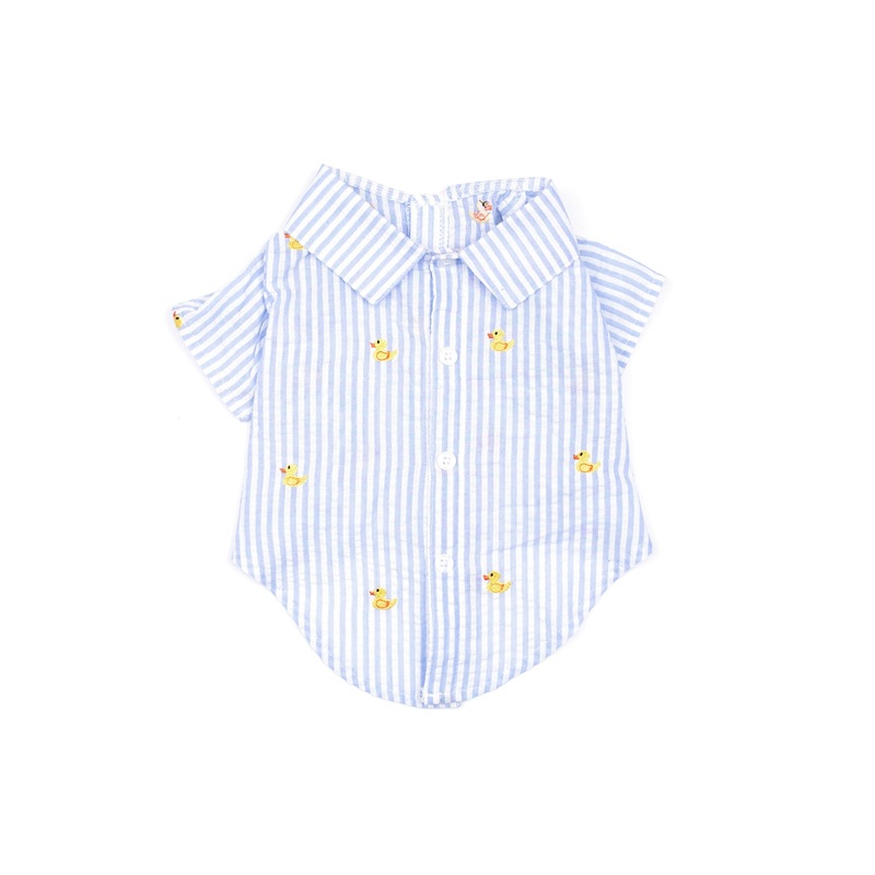 Dog Shirt - Blue Stripe Rubber Duck