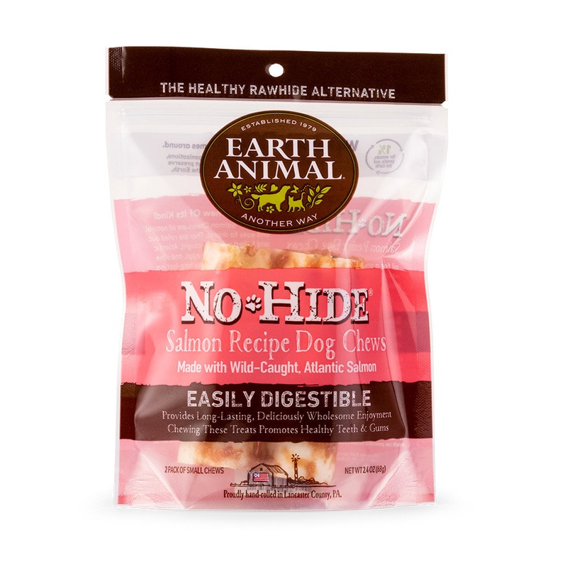 Earth Animal No-Hide Salmon Small (4") Dog Chews, 2 Pack