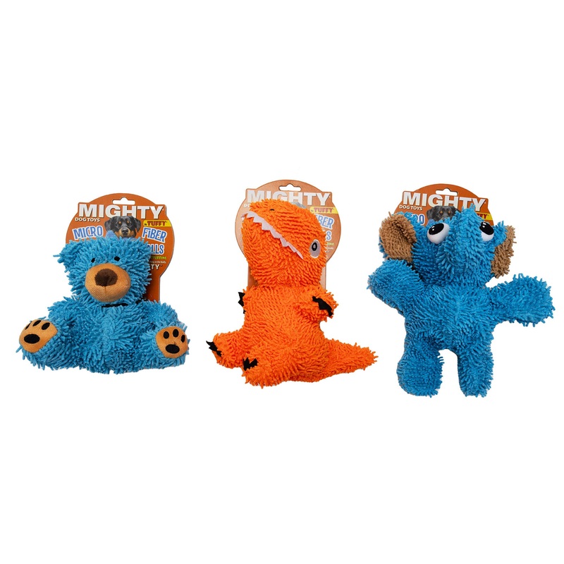 Micro Ball Durable Toys - One Size Option - Orange T-Rex, Blue Teddy Bear & Blue Elephant