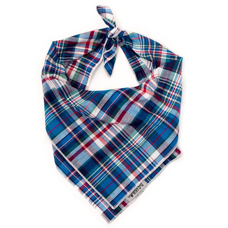 Bandana Madras Plaid Blue/Navy/Multi