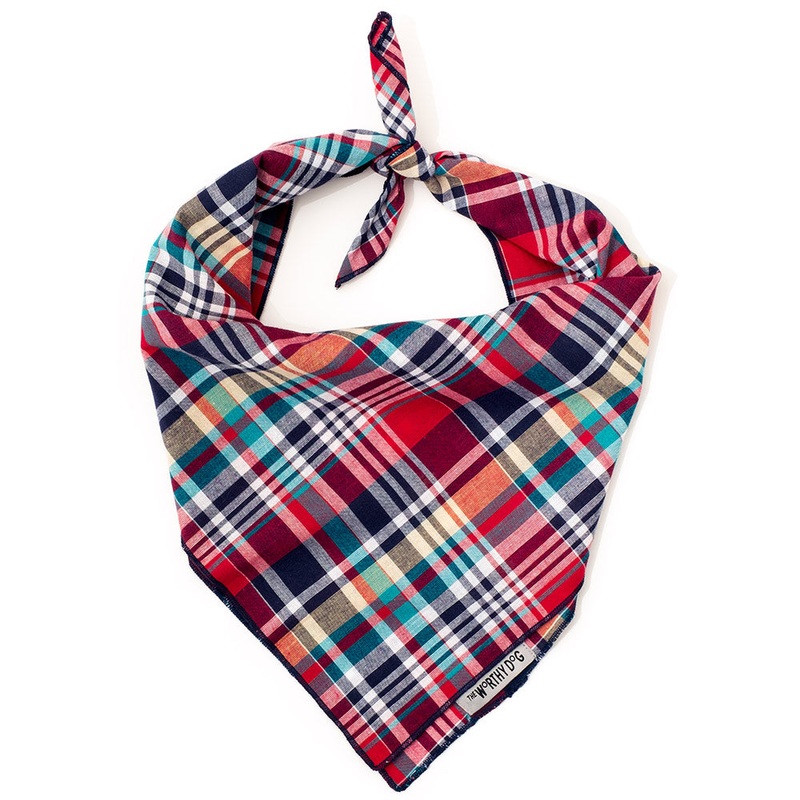 Bandana Madras Plaid Red/Navy/Multi