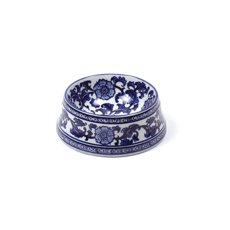 Blue Chinoiserie Dog Bowl - Small