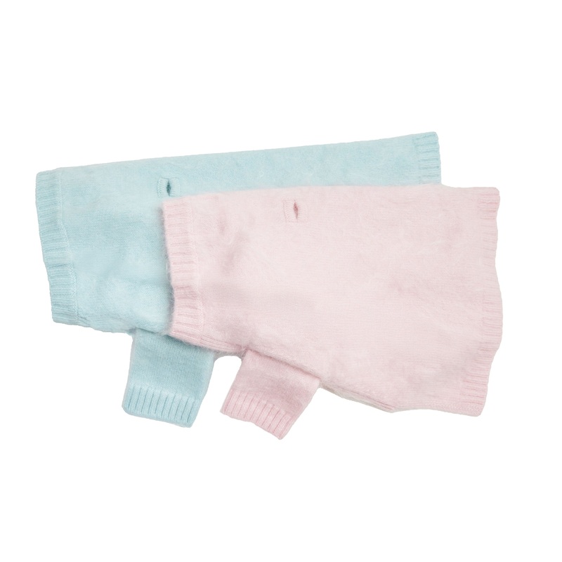 Cashmere Dog Sweater - Light Pink and Blue Sonia Sweater