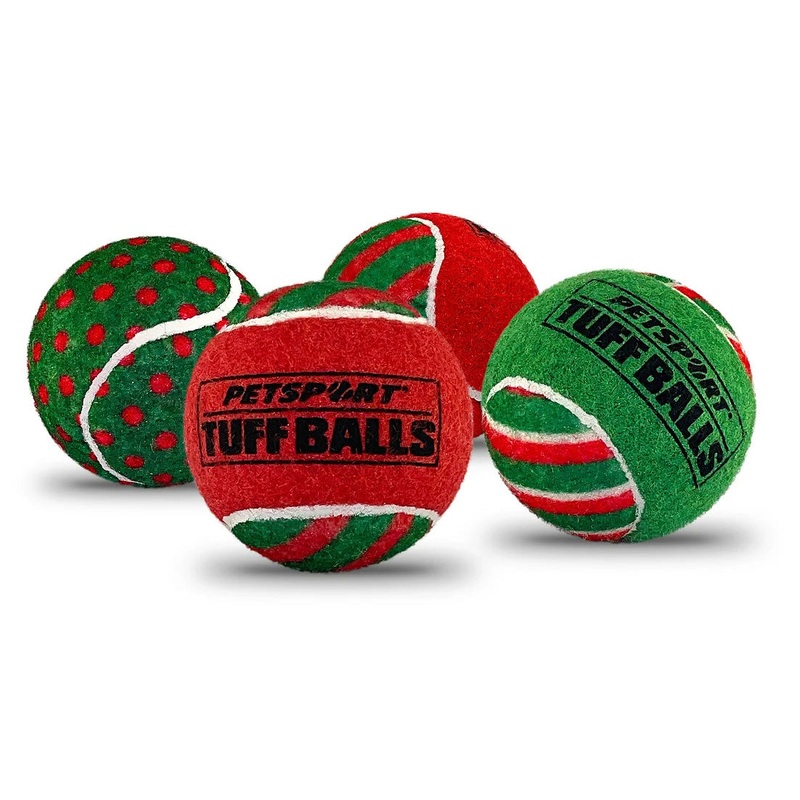 Christmas - Mini - Holiday 1.8" Jr Tuff Ball Squeak 4pk