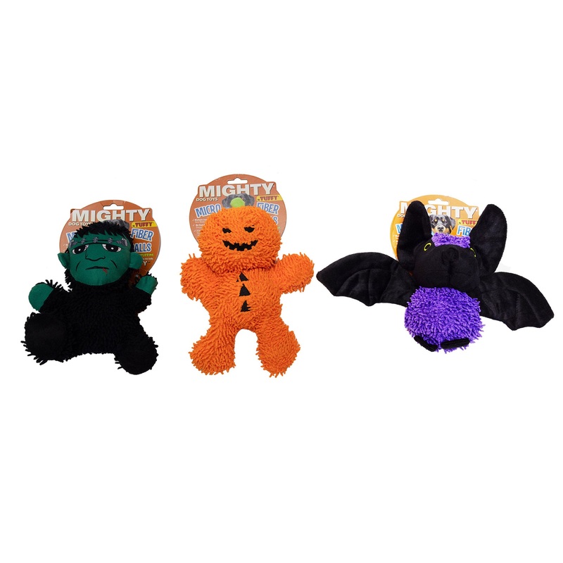 Micro Ball Durable Toys - One Size Option - Pumpkin, Purple Bat & Frankenstein