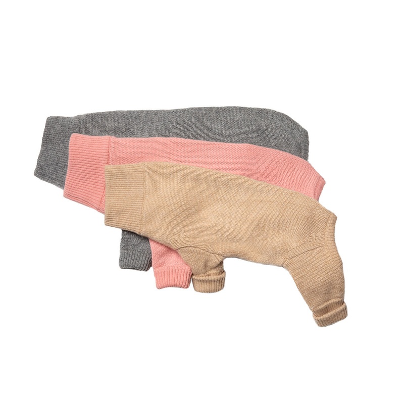 Cashmere Tracksuit Sweater - Camel, Gray & Pink Cashmere