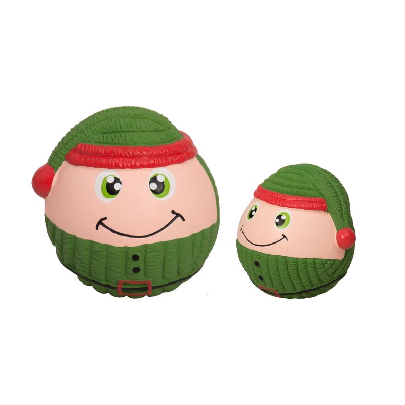 Christmas - Holiday Eli Elf Ruff-Tex Latex Ball - Dog Toy - 2 Sizes