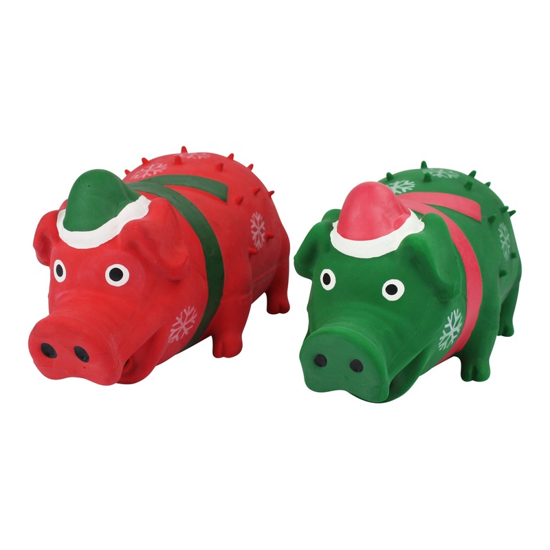 Christmas - Latex Pig - Dog Toy - 2 color option