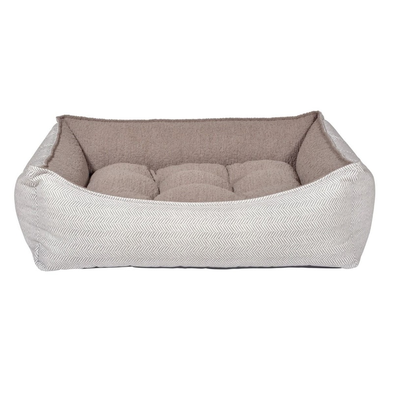 Lounger - Scoop Bed - Taupe Herringbone