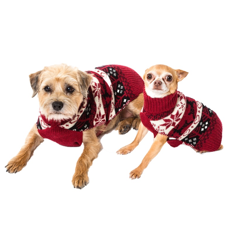 Wool Dog Sweater - Red Ski Sweater