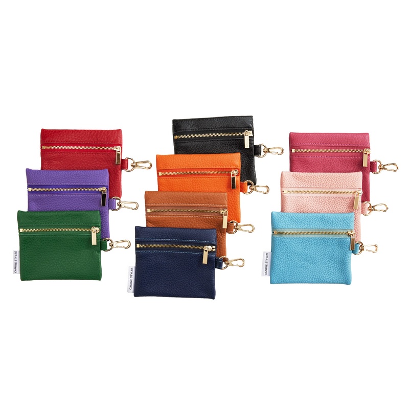 Canine Styles Soft Leather Treat Bag/Wallet Case - 10 Color Options