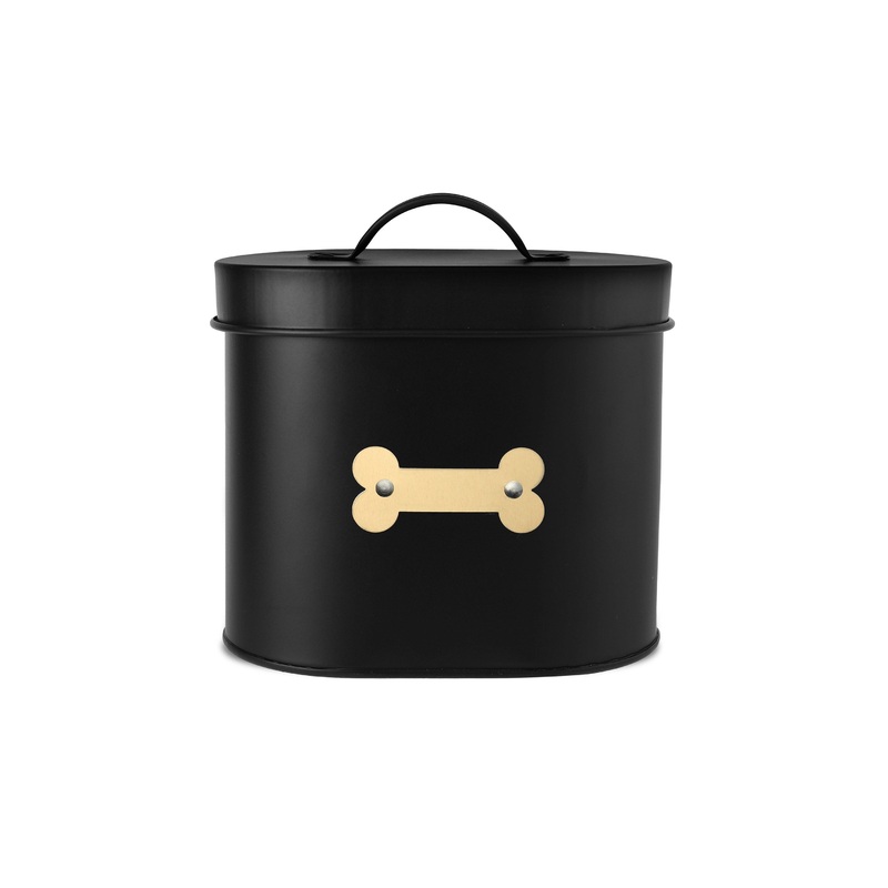 Cheshire Oval Pet Treat Canister - Black