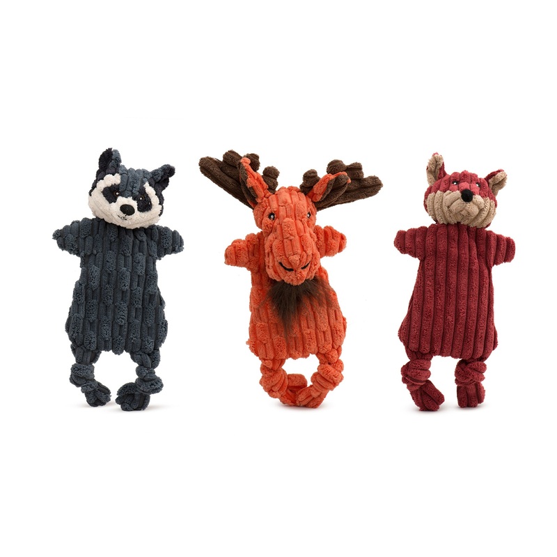 Dog Toy - Woodland HuggleFlatties Durable Plush Dog Toys - 3 Options