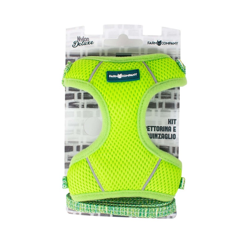 Farm Company Nylon Deluxe Kit Harness - 1x35 40 Leash 120cm Lime Green -